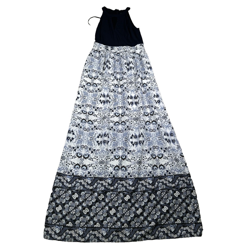 Vince Camuto Womens Size 8 Blue Floral‎ Maxi Dress Sleeveless